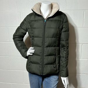 LAUREN RALPH LAUREN Polyester Puffer Jacket w/ Faux Sherpa Collar sz SM